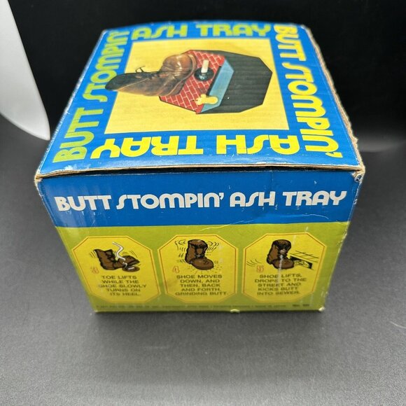 Vintage Poynter Cigarette Butt Stompin Ashtray Display w/ Boot 1977 see VIDEO - Picture 5 of 16